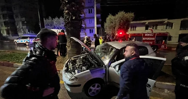 Yağışın neden olduğu kaza ucuz atlatıldı Denizli Haberleri