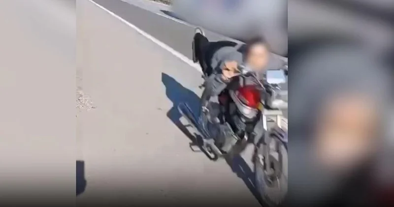 Motosikletin üzerine yattı, 63 bin lira ceza kesildi