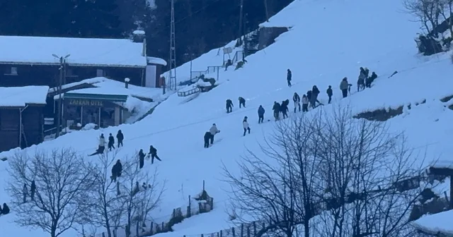 Rize de zirvelerde karlı güneş güzelliği Rize Haberleri