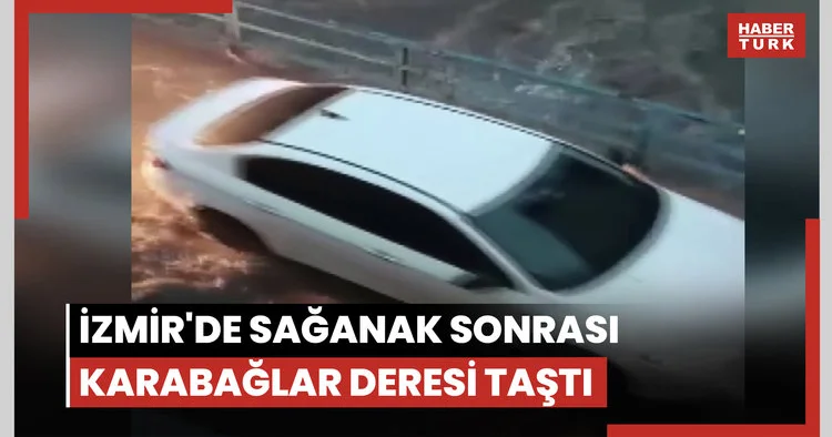 İzmir de sağanak sonrası Karabağlar Deresi taştı
