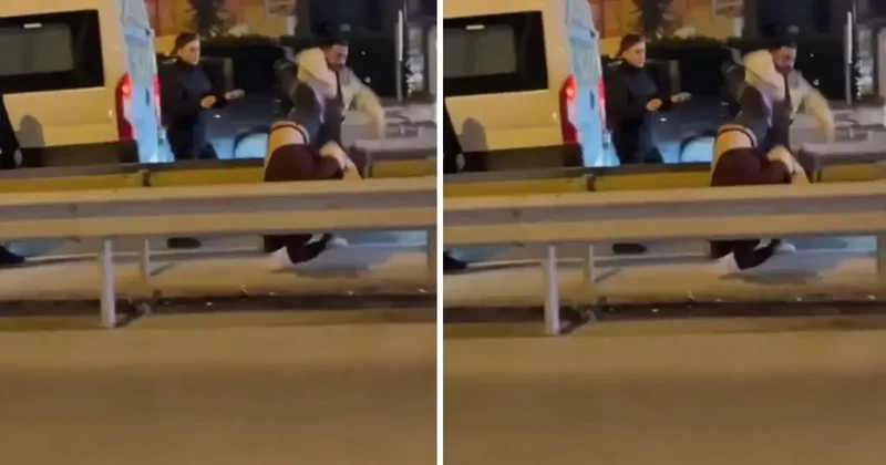 Trafiğin ortasında birbirlerine acımadan vurdular! İşte o anlar