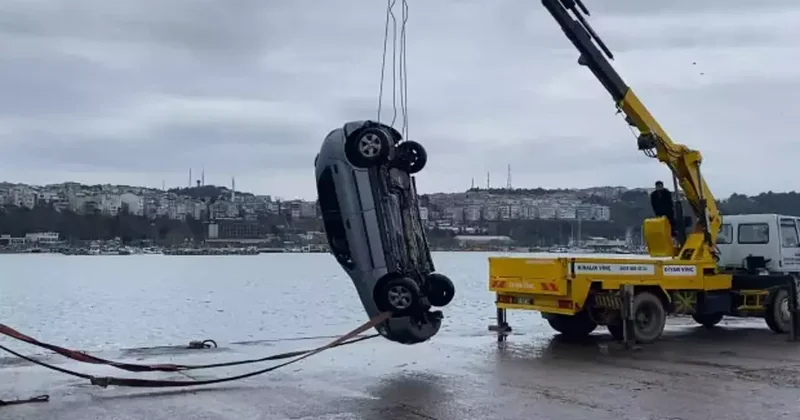 Şile de panik anları: Otomobil denize uçtu!
