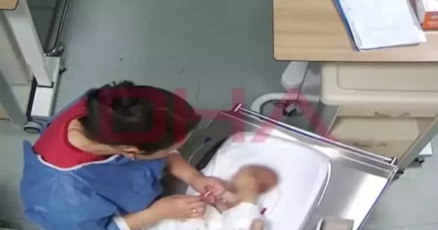 Cani hemşire minik Deniz i sakat bıraktı! Korkunç anlar güvenlik kamerasına yansıdı