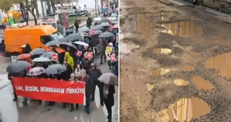 Yolların tarlaya döndüğü İzmir de Ramazan genelgesine tepki için yürüdüler İzmir Haberleri