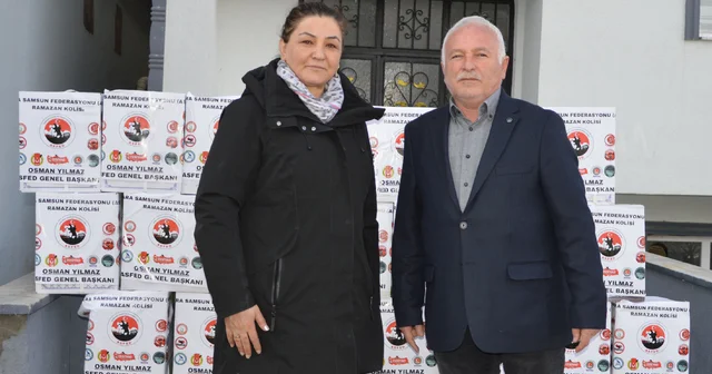 Havza da ASFED 200 adet ramazan kolisi dağıttı Samsun Haberleri