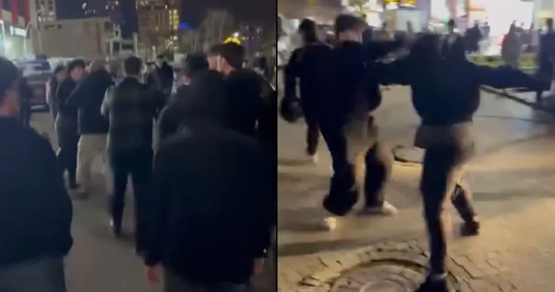 İstanbul da iftar sonrası yumruklar konuştu! O anlar kamerada