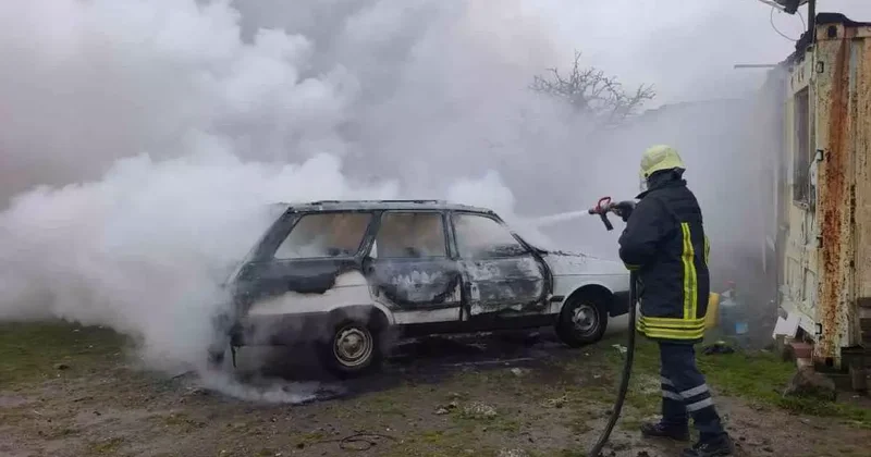 Ayvacık’ta araç yangını