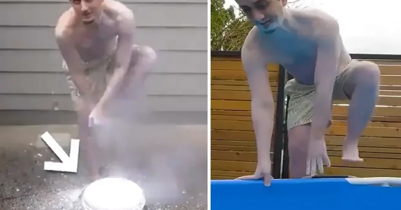 Ünlü YouTuber, girdiği havuzdan kupkuru çıktı