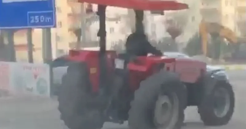 Adıyaman’da şaşkına çeviren görüntü: Traktör 3 tekerle ilerledi