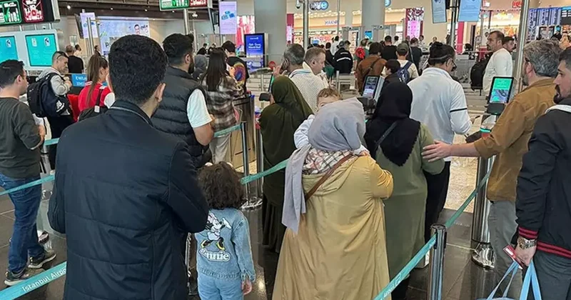 Bayramın son gününde İstanbul Havalimanı’nda yoğunluk yaşandı