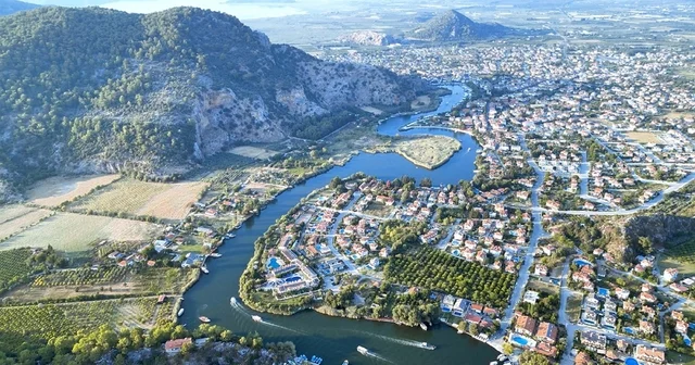 Labirent şeklindeki Dalyan Kanalı dronla görüntülendi Muğla Haberleri