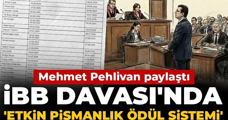 Mehmet Pehlivan paylaştı: İBB Davası nda etkin pişmanlık ödül sistemi işte böyle çalışmış