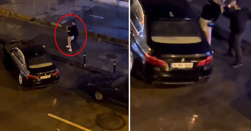 Dövdüğü kadını zorla araca bindirmeye çalıştı! Dehşet anları kamerada