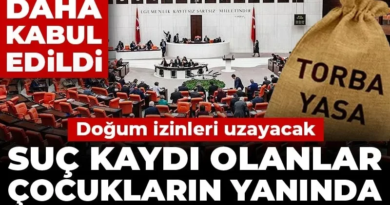 Torba yasada 9 madde daha kabul edildi: Doğum izinleri uzayacak, suç kaydı olanlar çocukların yanında çalışamayacak