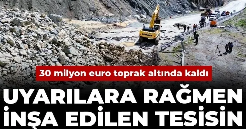 Uyarılara rağmen inşa edilen tesisin üstüne yol çöktü: 30 milyon euro toprak altında kaldı!