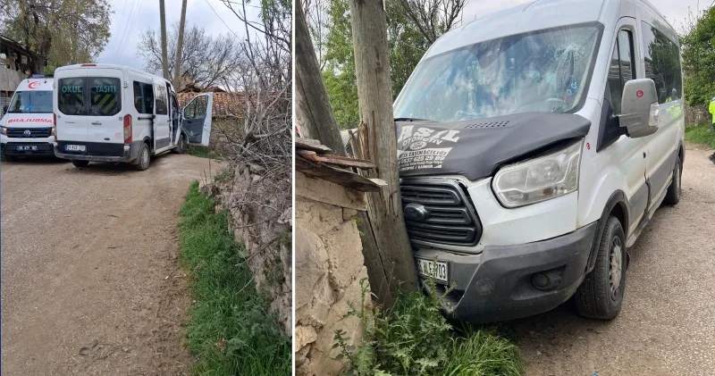 Öğrenci servis minibüsü direğe çarptı: Yaralılar var Samsun Haberleri