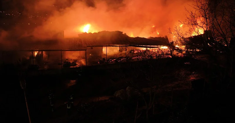 Samsun da alevler depoyu sardı