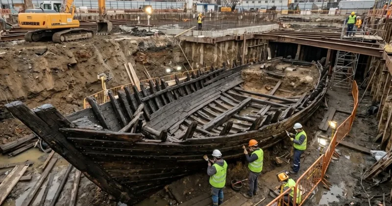 İnşaat işçileri tesadüfen keşfetti: Toprağın altından tam 6 gemi çıktı Sözcü Gazetesi