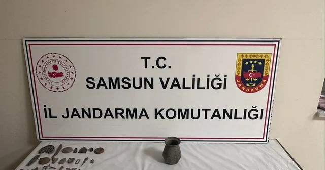 Samsun da tarihi eser operasyonunda 2 zanlı yakalandı Samsun Haberleri