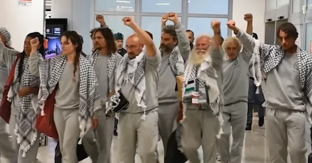 İsrail tarafından alıkonulan Küresel Sumud Filosu’ndaki İtalyan aktivistler ülkelerine döndü VİDEO İZLE