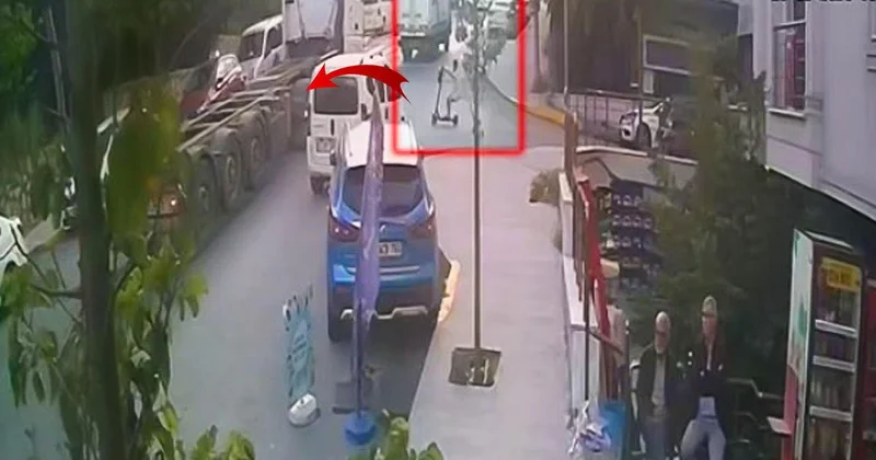 Beylikdüzü nde 11 yaşındaki çocuk, skuter ile tırın altında kaldı