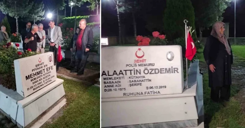 Kütahya da anlamlı buluşma: Şehit ve gazi babaları Tayyare Şehitliği nde bir araya geldi Kütahya Haberleri