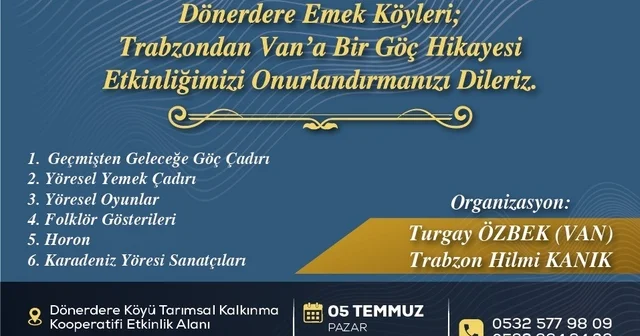Trabzon dan Van a uzanan göçün 61. yıl yönümü Göç hikâyesinin 61. yılı Dönerdere Mahallesi nde kutlanacak Van Haberleri Habertürk Yerel Haberler