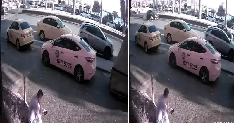 Otomobilin yayaya çarptığı kaza kamerada