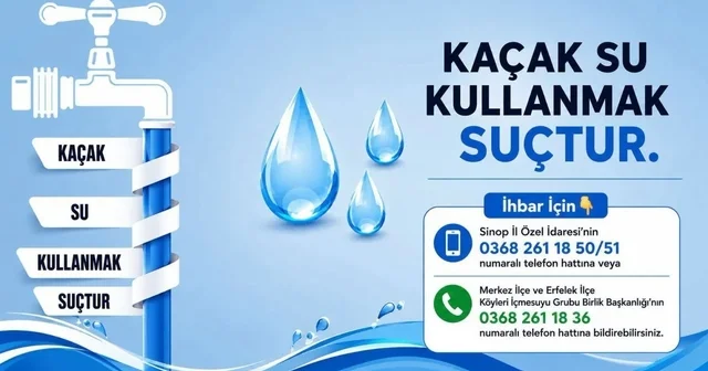 Sinop ta kaçak su kullanan 8 haneye toplam 280 bin TL para cezası Sinop Haberleri Habertürk Yerel Haberler