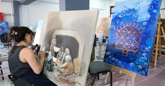 8. Uluslararası Sanat Çalıştayı Çorum da başladı: 34 sanatçı Çorum u tuvalleriyle anlatacak Çorum Haberleri Habertürk Yerel Haberler