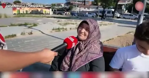 Üsküdar’da bir teyze sokak röportajında provokatör trole ders verdi: ‘Vatanın var mı?’