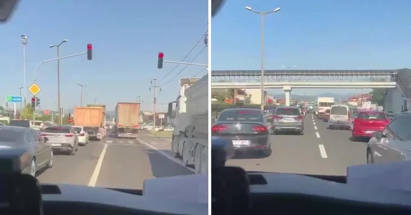 Düzce de insanlık ölmemiş dedirten görüntü: Ambulansa yol vermek için bunu yaptılar