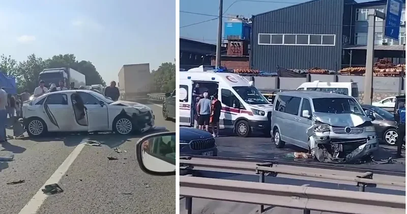 Kocaeli’de iki ayrı noktada 8 araç zincirleme kazaya karıştı