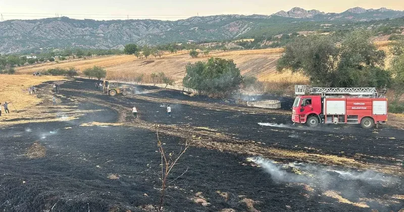 Bilecik’te biçilmiş buğday tarlasında yangın çıktı