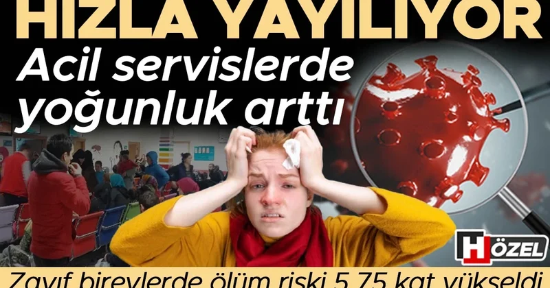 Acil servislerde yoğunluk arttı: Hızla yayılıyor! Zayıf bireylerde ölüm riski 5,75 kat yükseldi