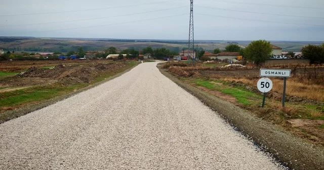 Havsa nın Söğütlüdere ile Osmanlı köyleri arasındaki yol asfaltlandı Edirne Haberleri