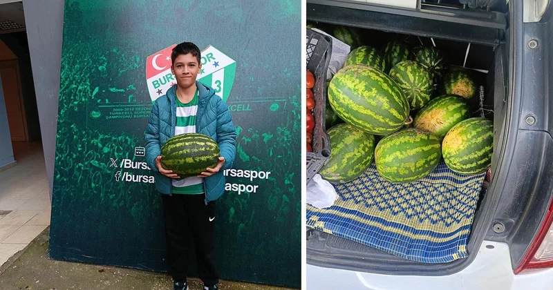 Karacabeyli taraftar Iheanacho için 16 karpuzu Bursaspor tesislerine getirdi
