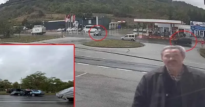 İkiye bölünen otomobilin sürücüsünün öldüğü kaza kamerada