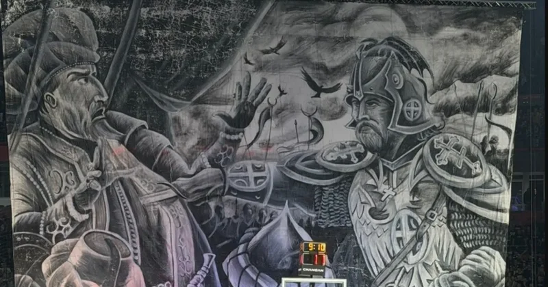 Belgrad da skandal pankart! Partizan Fenerbahçe maçı öncesi...