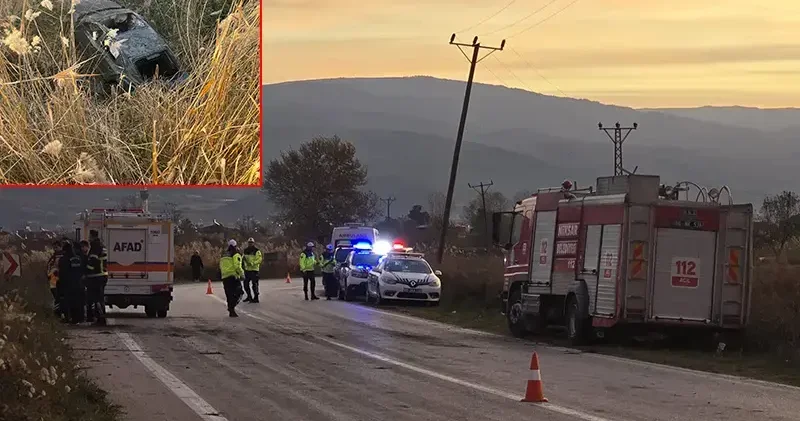 Tokat ta otomobil, sazlık alana uçtu; 2 ölü, 1 yaralı