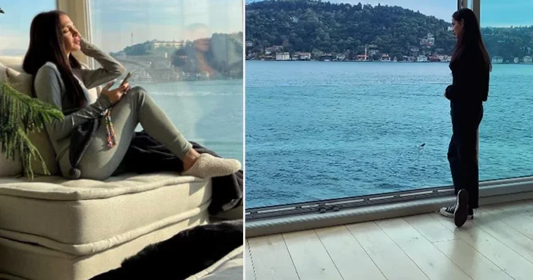 Ünlü şarkıcı burada temizlik de yaptı sefa da sürdü... Boğaz manzaralı evimden hatıralar