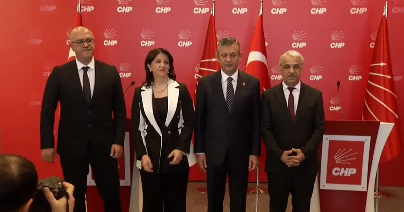 İmralı heyetinden CHP ye ziyaret! Özel, Buldan ve Sancar dan sıcak mesajlar