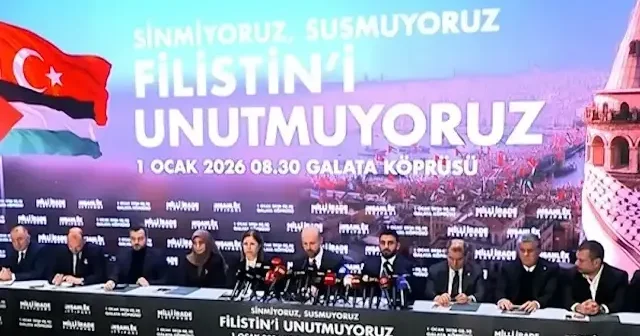 Milyonlar 1 Ocak’ta Gazze için Galata Köprüsü’nde buluşacak VİDEO İZLE