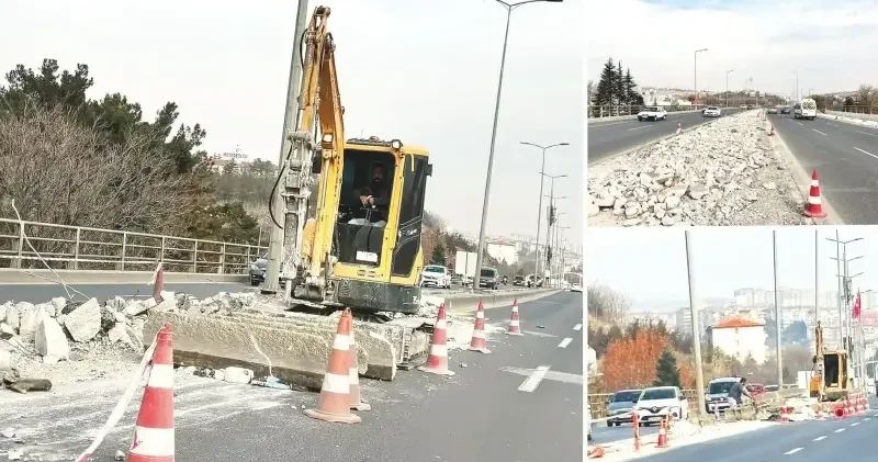 Ankara da tek işçiyle yol inşaatı Ankara Haberleri
