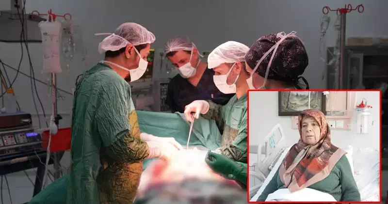 Karnından 2 kilo 200 gram ağırlığında tümör çıkarıldı