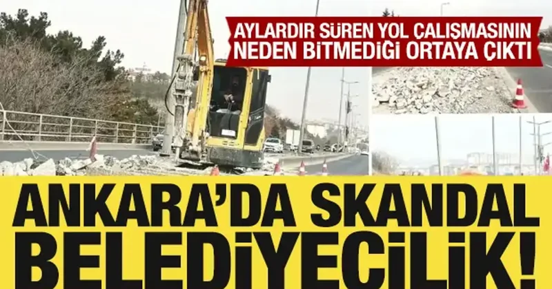 Ankara da skandal belediyecilik: Tek işçiyle yol inşaatı