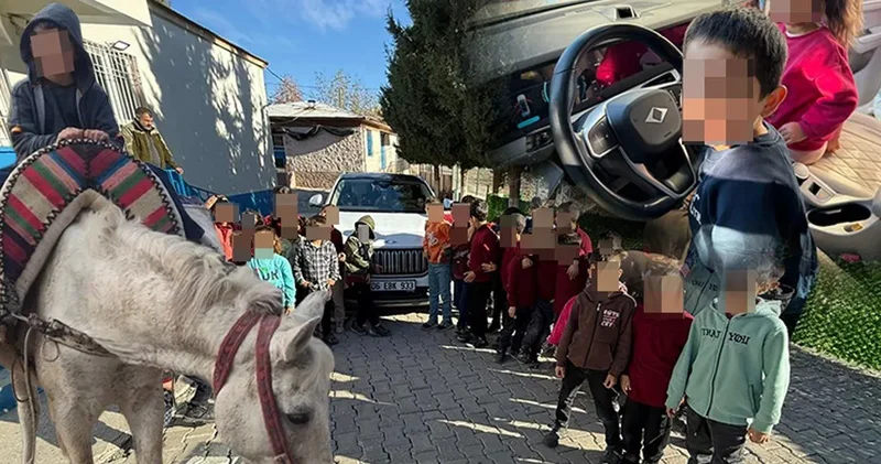 Öğrencinin atla gittiği okulda TOGG tanıttılar!