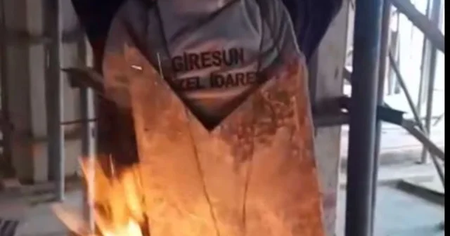 Dondurucu soğukta içerisinde ateş yanan tenekeyi sırtına alıp çalıştı Giresun Haberleri