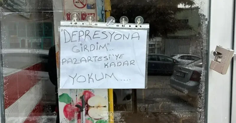 Niğde de esnafın dükkana astığı not gündem oldu! Depresyona girdim, pazartesiye kadar yokum