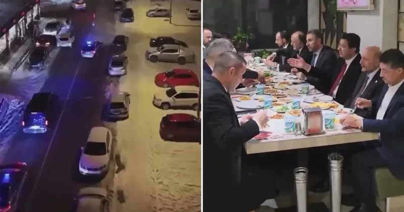 Saadet Partisi lideri Mahmut Arıkan ciğer yemeye çakarlı konvoyla gitti